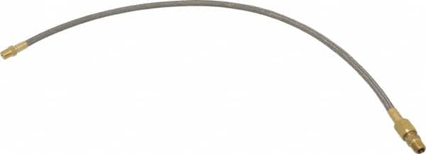Made in USA - 24" OAL, 3/16" ID, 3,000 Max psi, Flexible Metal Hose Assembly - Exact Tool & Supply