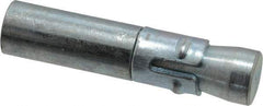 Wej-It - 1/2" Diam, 1/2" Drill, 2-5/16" OAL, 1/2" Min Embedment Drop-In Concrete Anchor - 12L14 Steel, Zinc-Plated Finish, Hex Nut Head, Hex Drive, 1-1/16" Thread Length - Exact Tool & Supply