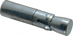 Wej-It - 7/8" Diam, 7/8" Drill, 3-13/16" OAL, 1/2" Min Embedment Drop-In Concrete Anchor - 12L14 Steel, Zinc-Plated Finish, 5/8" Hex Nut Head, 1-1/2" Thread Length - Exact Tool & Supply
