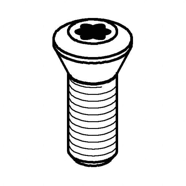 Kennametal - Torx Lock Screw for Indexables - M6x1 Thread, For Use with Clamps & Wedges - Exact Tool & Supply