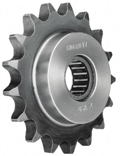 Browning - 1.65" Outside Diam, Steel, Chain Idler Sprocket - Chain Size 25 - Exact Tool & Supply