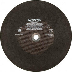 Norton - 16" Aluminum Oxide Cutoff Wheel - 1/8" Thick, 1" Arbor - Exact Tool & Supply