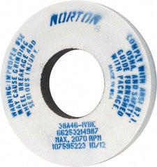 Norton - 12" Diam x 5" Hole x 1-1/2" Thick, I Hardness, 46 Grit Surface Grinding Wheel - Aluminum Oxide, Type 1, Coarse Grade, 2,070 Max RPM, Vitrified Bond, No Recess - Exact Tool & Supply