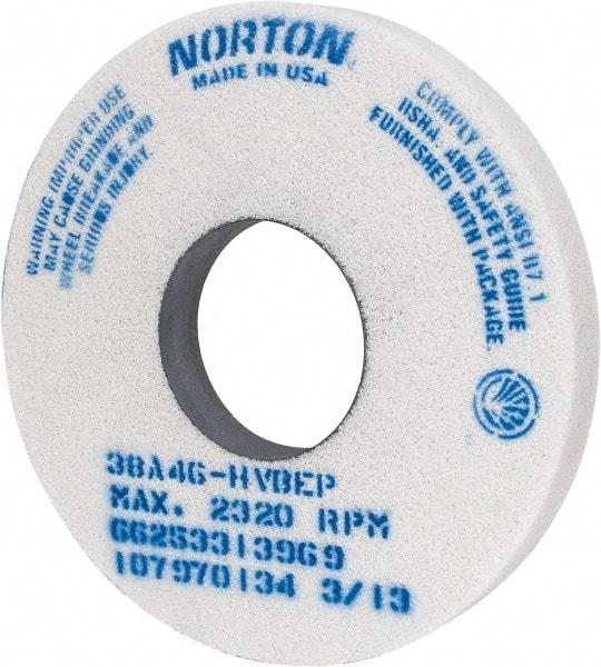 Norton - 14" Diam x 5" Hole x 1-1/2" Thick, H Hardness, 46 Grit Surface Grinding Wheel - Aluminum Oxide, Type 1, Coarse Grade, 2,320 Max RPM, Vitrified Bond, No Recess - Exact Tool & Supply