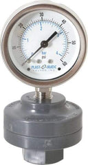 Plast-O-Matic - 60 Max psi, 2 Inch Dial Diameter, PVC Pressure Gauge Guard and Isolator - 3% Accuracy - Exact Tool & Supply