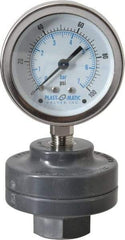 Plast-O-Matic - 100 Max psi, 2 Inch Dial Diameter, PVC Pressure Gauge Guard and Isolator - 3% Accuracy - Exact Tool & Supply