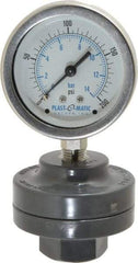 Plast-O-Matic - 200 Max psi, 2 Inch Dial Diameter, PVC Pressure Gauge Guard and Isolator - 3% Accuracy - Exact Tool & Supply