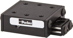 Parker - 6 Lb. Capacity, 4-40 Mount Hole, 1/2" Travel, Ball Bearing Slide Table - Single Axis, 6 Mounting Holes, 1-1/4" Long x 1-1/4" Wide x 1/2" High - Exact Tool & Supply