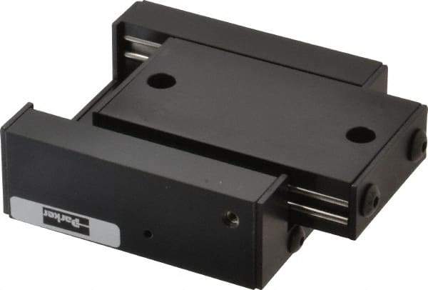 Parker - 40 Lb. Capacity, 10-32 Mount Hole, 1" Travel, Ball Bearing Slide Table - Single Axis, 12 Mounting Holes, 2.62" Long x 2.62" Wide x 1" High - Exact Tool & Supply