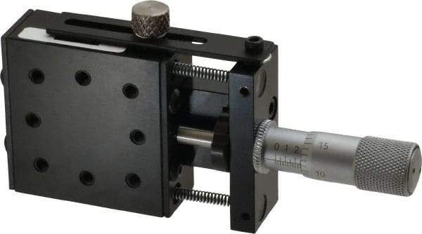 Parker - 25 Lb. Capacity, 6-32 Mount Hole, 1/2" Travel, Precision Ball Bearing Table with Center Drive - Single Axis, 8 Mounting Holes, 1-3/4" Long x 1-3/4" Wide x 3/4" High - Exact Tool & Supply