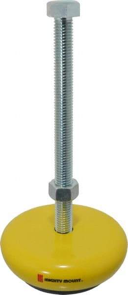 Gibraltar - 1,500 Lb Capacity, 5/8-11 Thread, Zinc Stud, Machine Socket Mount Leveling Mount - 8" Stud Length, 5" Base Diam, Elastomer Pad - Exact Tool & Supply