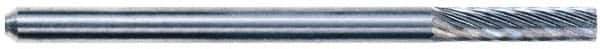 M.A. Ford - 1/8" Cut Diam, 1/8" Shank Diam, Cylinder Head Double Cut Burr - Carbide, Flat End, 9/16" LOC, 3" OAL - Exact Tool & Supply