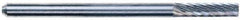 M.A. Ford - 1/8" Cut Diam, 1/8" Shank Diam, Cylinder Head Double Cut Burr - Carbide, Flat End, 9/16" LOC, 3" OAL - Exact Tool & Supply