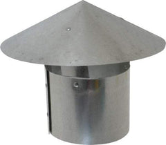 Made in USA - 4" ID Galvanized Duct Rain Cap - 28 Gage, 18 Piece - Exact Tool & Supply