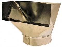 Made in USA - 4" ID Galvanized Duct Register Boot 90° - 10" Long, Standard Gage, 25 Piece - Exact Tool & Supply