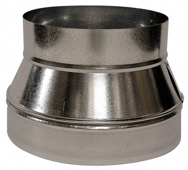 Made in USA - 7" ID Galvanized Duct Tapered Reducer without Crimp - Standard Gage, 24 Piece - Exact Tool & Supply