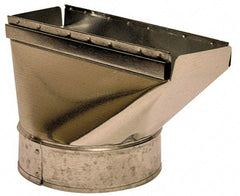 Made in USA - 6" ID Galvanized Duct Straight Stack Boot - 12" Long x 3-1/4" Wide, Standard Gage, 20 Piece - Exact Tool & Supply
