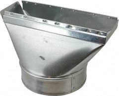 Made in USA - 6" ID Galvanized Duct Straight Stack Boot - 10" Long x 3-1/4" Wide, Standard Gage, 25 Piece - Exact Tool & Supply