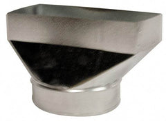 Made in USA - 6" ID Galvanized Duct Straight Register Boot - 12" Long x 4" Wide, Standard Gage, 15 Piece - Exact Tool & Supply