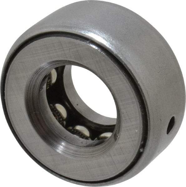 INA Bearing - 9/16" Inside x 1-7/32" Outside Diam, 9/16" Thick, Steel Ball Thrust Bearing - 5,600 Lbs. Static Capacity, 3,850 Max Pressure x Velocity - Exact Tool & Supply