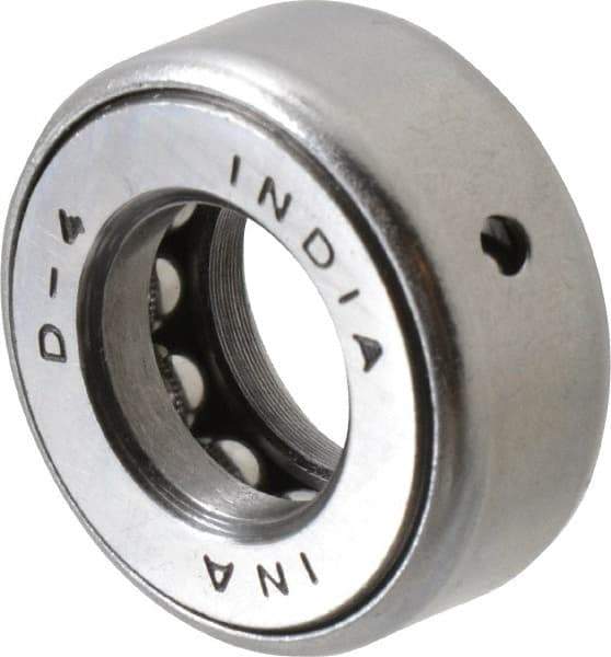 INA Bearing - 11/16" Inside x 1.344" Outside Diam, 9/16" Thick, Steel Ball Thrust Bearing - 6,700 Lbs. Static Capacity, 4,100 Max Pressure x Velocity - Exact Tool & Supply