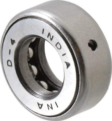 INA Bearing - 11/16" Inside x 1.344" Outside Diam, 9/16" Thick, Steel Ball Thrust Bearing - 6,700 Lbs. Static Capacity, 4,100 Max Pressure x Velocity - Exact Tool & Supply