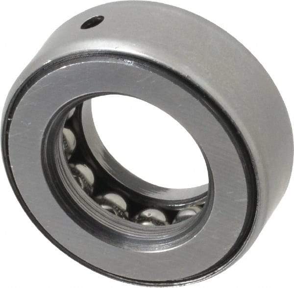 INA Bearing - 13/16" Inside x 1-15/32" Outside Diam, 9/16" Thick, Steel Ball Thrust Bearing - 7,300 Lbs. Static Capacity, 4,250 Max Pressure x Velocity - Exact Tool & Supply