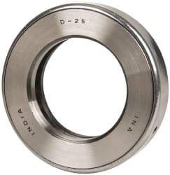 INA Bearing - 2" Inside x 3-11/32" Outside Diam, 13/16" Thick, Steel Ball Thrust Bearing - 29,000 Lbs. Static Capacity, 10,800 Max Pressure x Velocity - Exact Tool & Supply