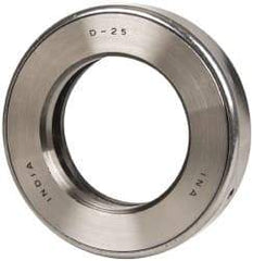 INA Bearing - 2" Inside x 3-11/32" Outside Diam, 13/16" Thick, Steel Ball Thrust Bearing - 29,000 Lbs. Static Capacity, 10,800 Max Pressure x Velocity - Exact Tool & Supply