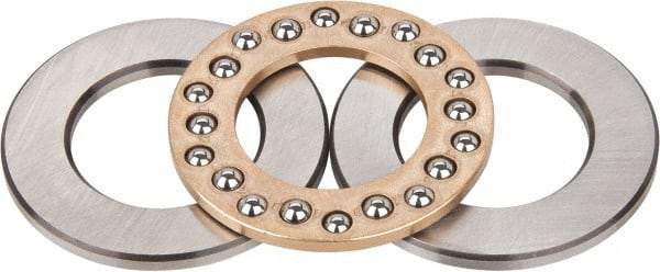 INA Bearing - 1-1/2" Inside x 2-19/32" Outside Diam, 5/8" Thick, Steel Ball Thrust Bearing - 1,340 Lbs. Static Capacity, 1,690 Max Pressure x Velocity - Exact Tool & Supply