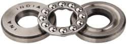 INA Bearing - 1/2" Inside x 1-7/32" Outside Diam, 9/16" Thick, Steel Ball Thrust Bearing - 3,750 Lbs. Static Capacity, 2,330 Max Pressure x Velocity - Exact Tool & Supply