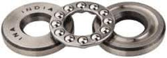 INA Bearing - 1/2" Inside x 1-7/32" Outside Diam, 9/16" Thick, Steel Ball Thrust Bearing - 3,750 Lbs. Static Capacity, 2,330 Max Pressure x Velocity - Exact Tool & Supply