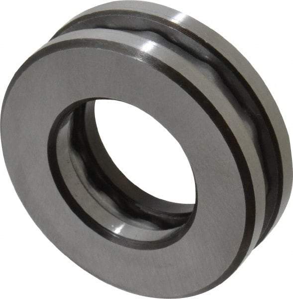 INA Bearing - 1-1/16" Inside x 1.969" Outside Diam, 5/8" Thick, Steel Ball Thrust Bearing - 6,700 Lbs. Static Capacity, 3,650 Max Pressure x Velocity - Exact Tool & Supply