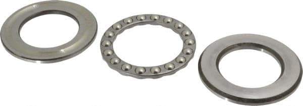 INA Bearing - 2" Inside x 3-11/32" Outside Diam, 13/16" Thick, Steel Ball Thrust Bearing - 22,600 Lbs. Static Capacity, 9,200 Max Pressure x Velocity - Exact Tool & Supply