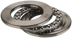 INA Bearing - 2-3/4" Inside x 4-15/32" Outside Diam, 1" Thick, Steel Ball Thrust Bearing - 44,500 Lbs. Static Capacity, 16,900 Max Pressure x Velocity - Exact Tool & Supply