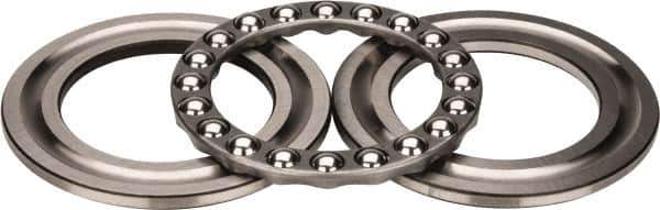 INA Bearing - 3" Inside x 4-23/32" Outside Diam, 1" Thick, Steel Ball Thrust Bearing - 44,500 Lbs. Static Capacity, 16,600 Max Pressure x Velocity - Exact Tool & Supply