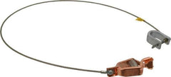 Hubbell Workplace - 19 AWG, 3 Ft., Alligator Clip, C-Clamp, Grounding Cable with Clamps - Noninsulated, Federal Specification A-A-59466-010 - Exact Tool & Supply