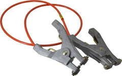 Hubbell Workplace - 19 AWG, 3 Ft., Hand Clamp, Grounding Cable with Clamps - Orange, Includes 2 Hand Clamps - Exact Tool & Supply