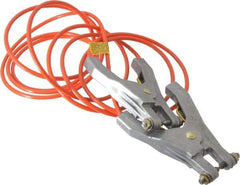 Hubbell Workplace - 19 AWG, 10 Ft., Hand Clamp, Grounding Cable with Clamps - Orange, Includes 2 Hand Clamps - Exact Tool & Supply