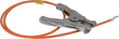 Hubbell Workplace - 19 AWG, 3 Ft., Hand Clamp, Terminal, Grounding Cable with Clamps - Orange - Exact Tool & Supply