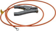 Hubbell Workplace - 19 AWG, 5 Ft., Hand Clamp, Terminal, Grounding Cable with Clamps - Orange - Exact Tool & Supply