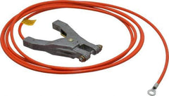 Hubbell Workplace - 19 AWG, 10 Ft., Hand Clamp, Terminal, Grounding Cable with Clamps - Orange - Exact Tool & Supply