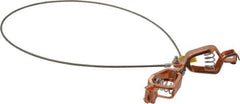 Hubbell Workplace - 19 AWG, 3 Ft., Alligator Clip, Grounding Cable with Clamps - Noninsulated, Includes 2 Alligator Clips, Federal Specification A-A-59466-010 - Exact Tool & Supply