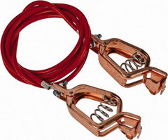 Hubbell Workplace - 19 AWG, 5 Ft., Alligator Clip, Grounding Cable with Clamps - Noninsulated, Includes 2 Alligator Clips, Federal Specification A-A-59466-010 - Exact Tool & Supply