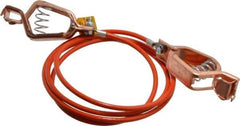 Hubbell Workplace - 19 AWG, 5 Ft., Alligator Clip, Grounding Cable with Clamps - Orange, Includes 2 Alligator Clips, Federal Specification A-A-59466-010 - Exact Tool & Supply