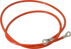 Hubbell Workplace - 19 AWG, 3 Ft., Terminal, Grounding Cable with Clamps - Orange, Includes (2) 1/4 Inch Terminals - Exact Tool & Supply