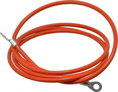 Hubbell Workplace - 19 AWG, 5 Ft., Terminal, Grounding Cable with Clamps - Orange, Includes (2) 1/4 Inch Terminals - Exact Tool & Supply