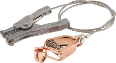 Hubbell Workplace - 19 AWG, 3 Ft., Alligator Clip, Hand Clamp, Grounding Cable with Clamps - Noninsulated, Federal Specification A-A-59466-010 - Exact Tool & Supply