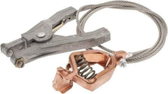 Hubbell Workplace - 19 AWG, 5 Ft., Alligator Clip, Hand Clamp, Grounding Cable with Clamps - Noninsulated, Federal Specification A-A-59466-010 - Exact Tool & Supply