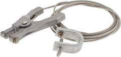 Hubbell Workplace - 19 AWG, 10 Ft., Alligator Clip, Hand Clamp, Grounding Cable with Clamps - Noninsulated, Federal Specification A-A-59466-010 - Exact Tool & Supply